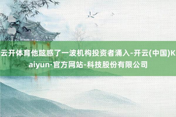 云开体育他眩惑了一波机构投资者涌入-开云(中国)Kaiyun·官方网站-科技股份有限公司