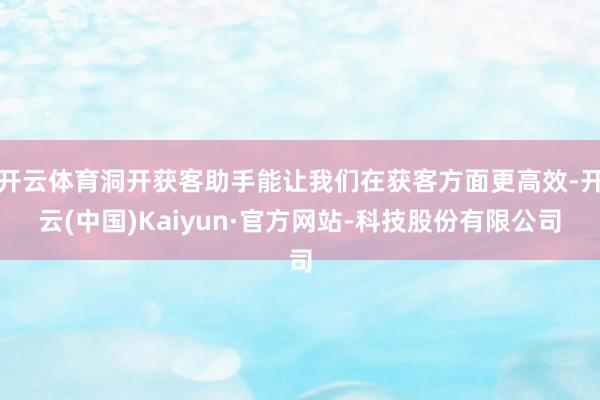 开云体育洞开获客助手能让我们在获客方面更高效-开云(中国)Kaiyun·官方网站-科技股份有限公司