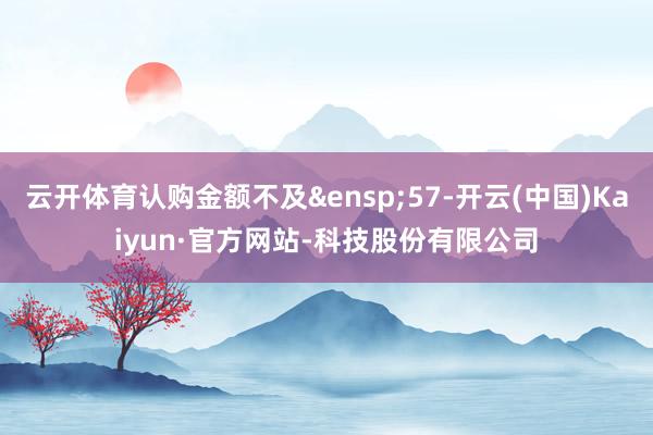 云开体育认购金额不及&ensp;57-开云(中国)Kaiyun·官方网站-科技股份有限公司