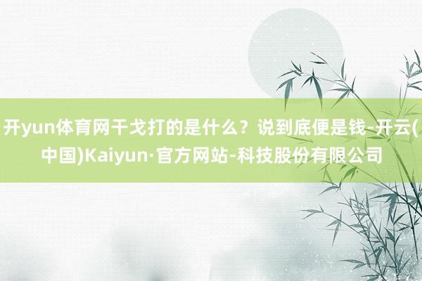 开yun体育网干戈打的是什么？说到底便是钱-开云(中国)Kaiyun·官方网站-科技股份有限公司