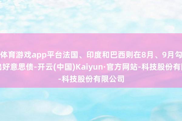 体育游戏app平台法国、印度和巴西则在8月、9月勾通卖出好意思债-开云(中国)Kaiyun·官方网站-科技股份有限公司